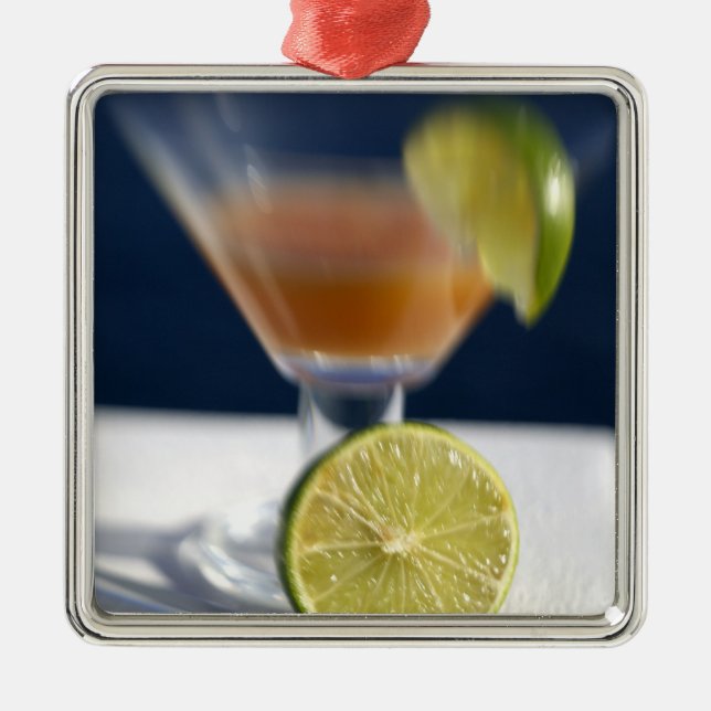 Caribbean, Virgin Islands. Tropical rum punch, Metal Ornament (Front)