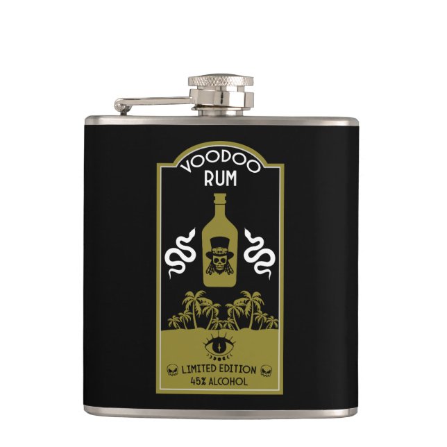 Caribbean Voodoo Rum Hip Flask (Front)