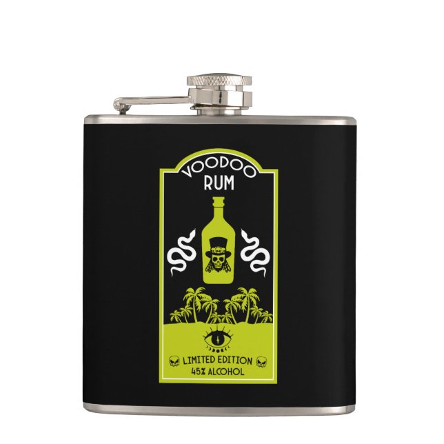 Caribbean Voodoo Rum Hip Flask (Front)