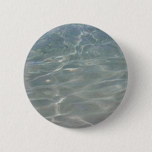 Caribbean Water Abstract Blue Nature 2 Inch Round Button