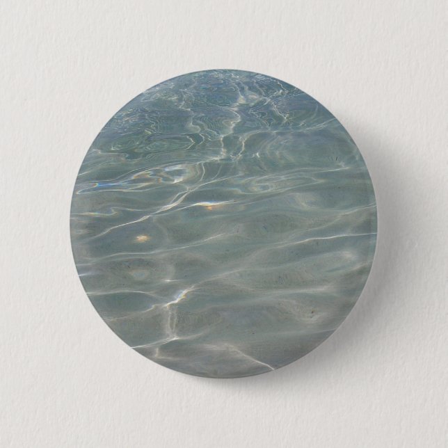 Caribbean Water Abstract Blue Nature 2 Inch Round Button (Front)