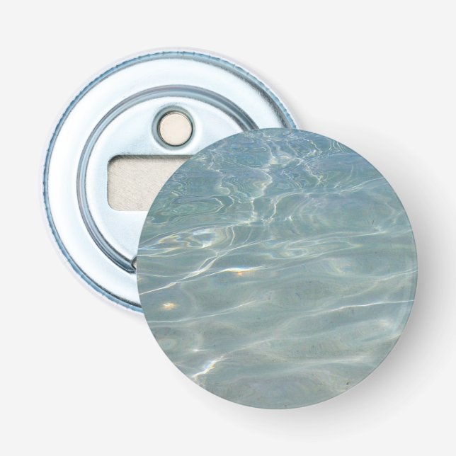 Caribbean Water Abstract Blue Nature Bottle Opener (Front)