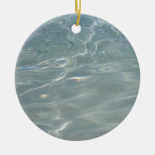 Caribbean Water Abstract Blue Nature Ceramic Ornament