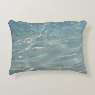 Caribbean Water Abstract Blue Nature Decorative Pillow