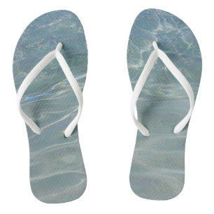 Caribbean Water Abstract Blue Nature Flip Flops