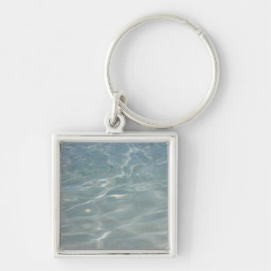 Caribbean Water Abstract Blue Nature Keychain
