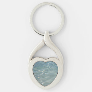 Caribbean Water Abstract Blue Nature Keychain