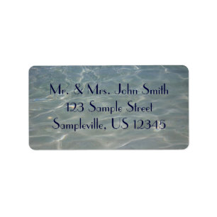 Caribbean Water Abstract Blue Nature Label