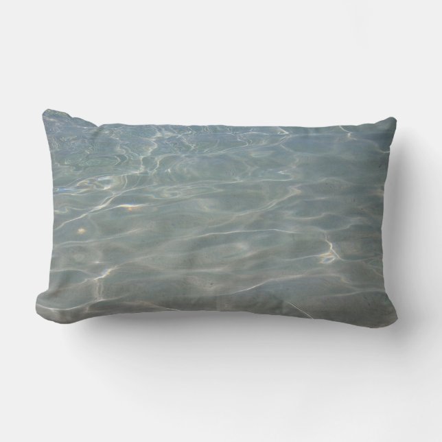 Caribbean Water Abstract Blue Nature Lumbar Pillow (Front)