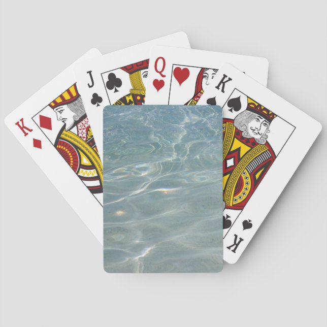 Caribbean Water Abstract Blue Nature Playing Cards (Back)
