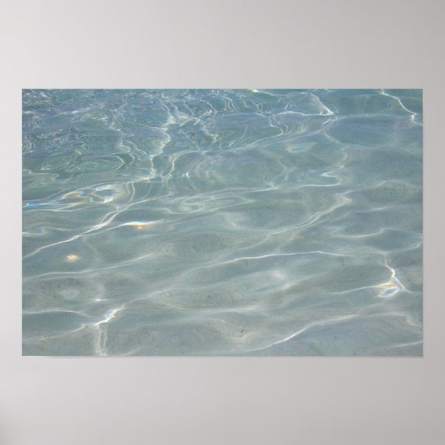 Caribbean Water Abstract Blue Nature Poster (Front)