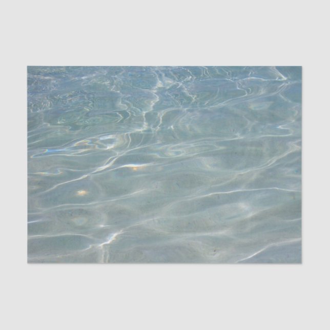 Caribbean Water Abstract Blue Nature Tissue Paper (Front)
