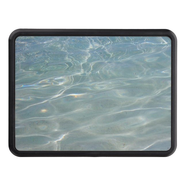 Caribbean Water Abstract Blue Nature Trailer Hitch Cover (Front)