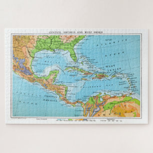 Caribbean / West Indies, Old restored map. Jigsaw Puzzle