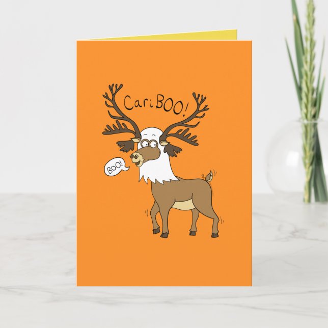 CariBOO Caribou - Funny Halloween Greeting Card (Front)