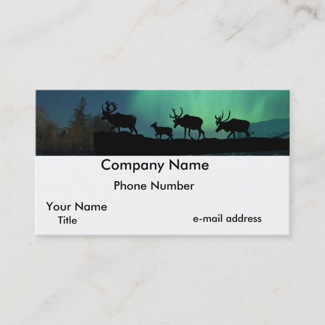 Caribou and Northern Lights Business Card (Front)