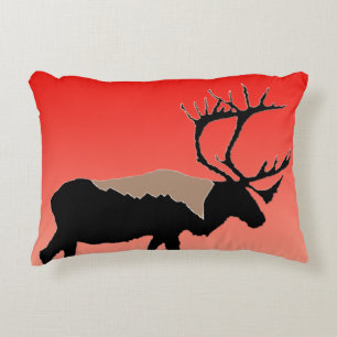 Caribou at Sunset - Original Wildlife Art Accent Pillow