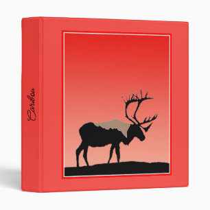 Caribou at Sunset - Original Wildlife Art Binder