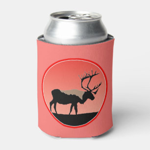 Caribou at Sunset - Original Wildlife Art Can Cooler