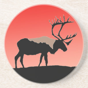 Caribou at Sunset - Original Wildlife Art Coaster