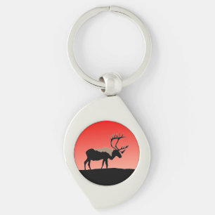 Caribou at Sunset - Original Wildlife Art Keychain