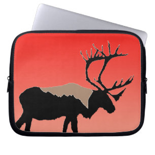 Caribou at Sunset  - Original Wildlife Art Laptop Sleeve