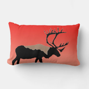 Caribou at Sunset - Original Wildlife Art Lumbar Pillow
