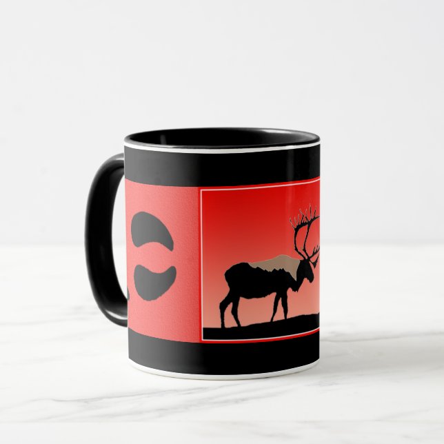 Caribou at Sunset  - Original Wildlife Art Mug (Front Left)