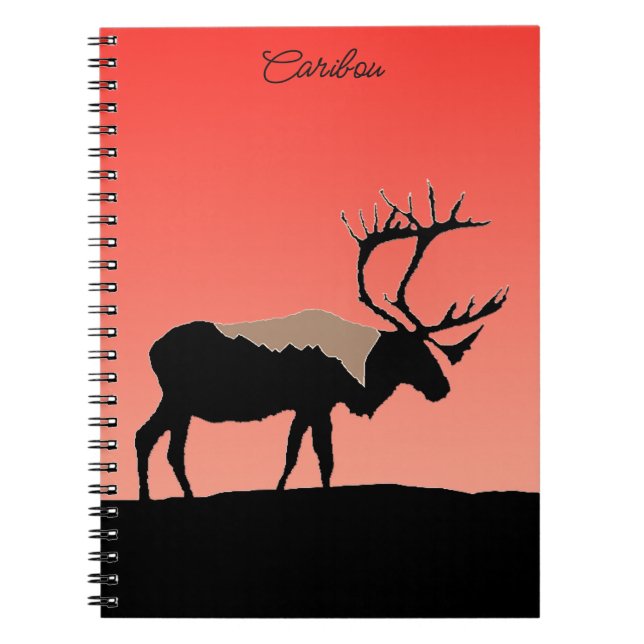 Caribou at Sunset  - Original Wildlife Art Notebook (Front)