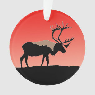 Caribou at Sunset  - Original Wildlife Art Ornament