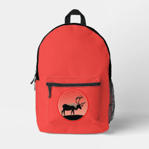 Caribou at Sunset - Original Wildlife Art Printed Backpack