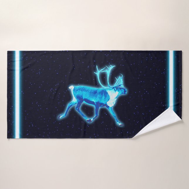 Caribou bleu (rennes) (Serviette de bain)