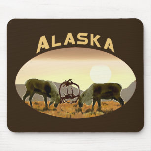 Caribou Duel - Alaska Mouse Pad