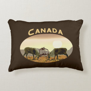 Caribou Duel - Canada Decorative Pillow