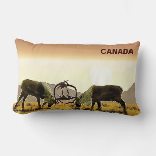 Caribou Duel - Canada Lumbar Pillow