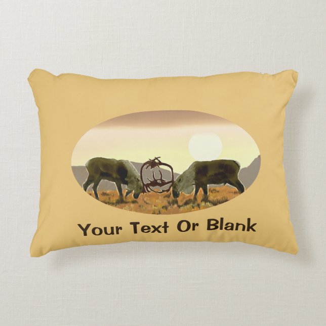 Caribou Duel Decorative Pillow (Front)