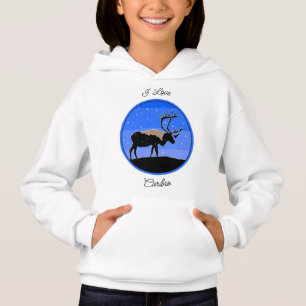 Caribou en hiver - Art original de la faune