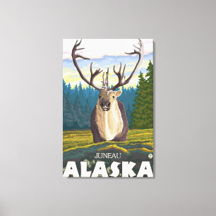 Caribou in the Wild - Juneau, Alaska Canvas Print