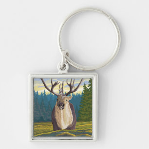 Caribou in the Wild - Wyoming Keychain