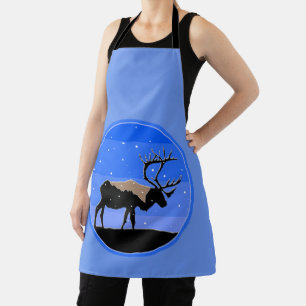 Caribou in Winter  - Original Wildlife Art Apron