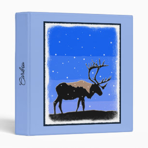 Caribou in Winter - Original Wildlife Art Binder