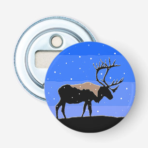 Caribou in Winter - Original Wildlife Art Bottle Opener