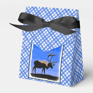 Caribou in Winter - Original Wildlife Art Favor Box