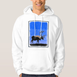 Caribou in Winter - Original Wildlife Art Hoodie