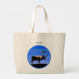 Caribou in Winter - Original Wildlife Art Large Tote Bag