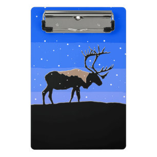 Caribou in Winter - Original Wildlife Art Mini Clipboard