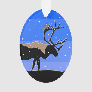 Caribou in Winter  - Original Wildlife Art Ornament