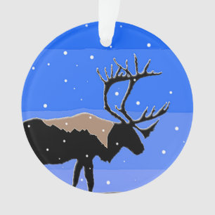 Caribou in Winter  - Original Wildlife Art Ornament