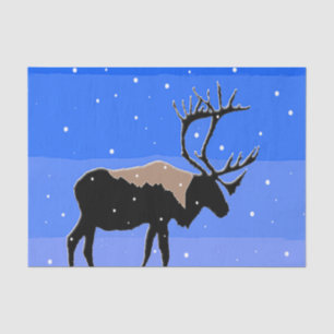 Caribou in Winter - Original Wildlife Art Tissue Paper