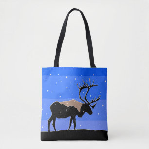 Caribou in Winter  - Original Wildlife Art Tote Bag